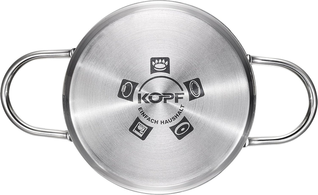 Kopf Induktion Kochtopf Josie, Ø 20 cm, Höhe 13 cm, 3,5 Liter, Edelstahl Fleischtopf 20 cm, Fleischt