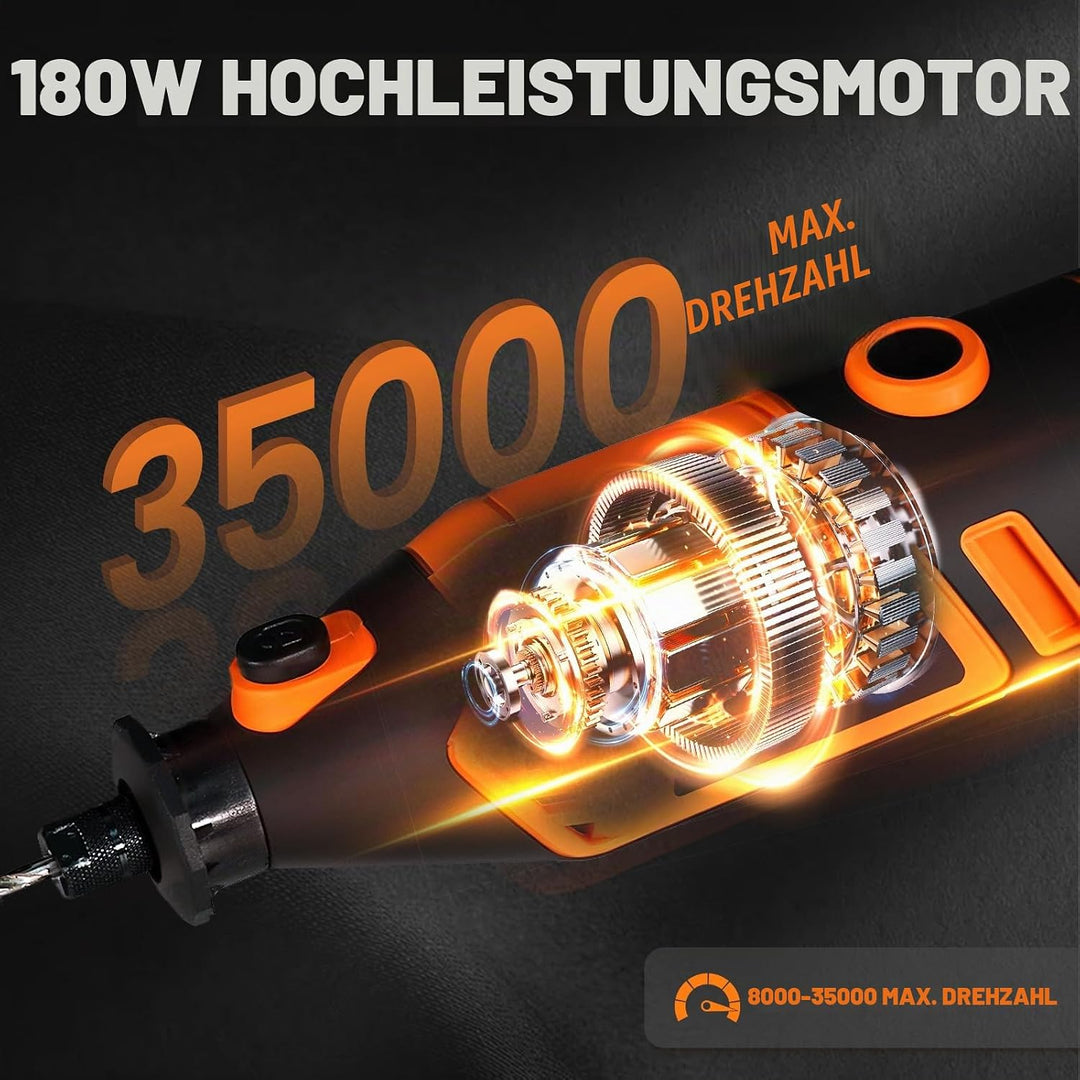 HARDELL Multifunktionswerkzeug Rotationswerkzeug 180W, 6-stufig variable Speed (8000-35000 U/min) mi