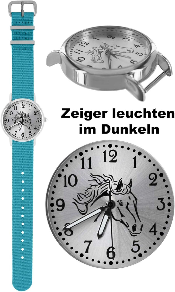 Pacific Time Kinder Uhr analog Quarz mit Textilarmband 10408