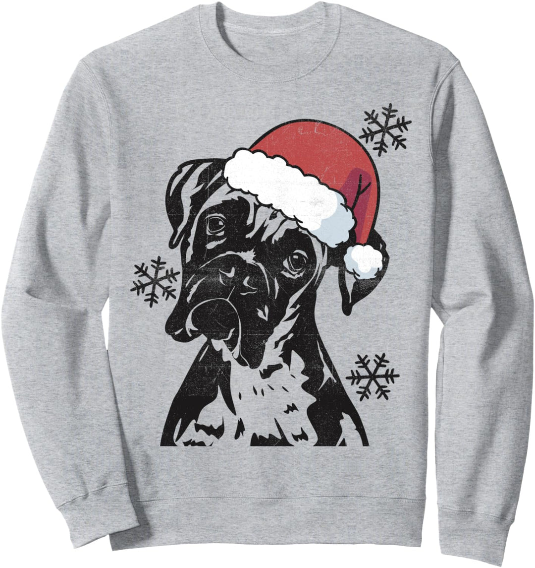 Weihnachtsmütze, Motiv: Boxer, 3 Stück Sweatshirt