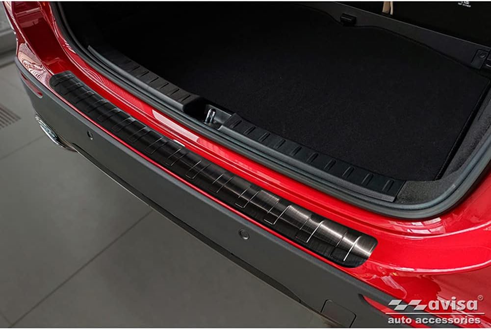 Avisa Schwarz Edelstahl Heckstossstangenschutz kompatibel mit Mercedes GLA-Klasse II H247 2020- 'Rib