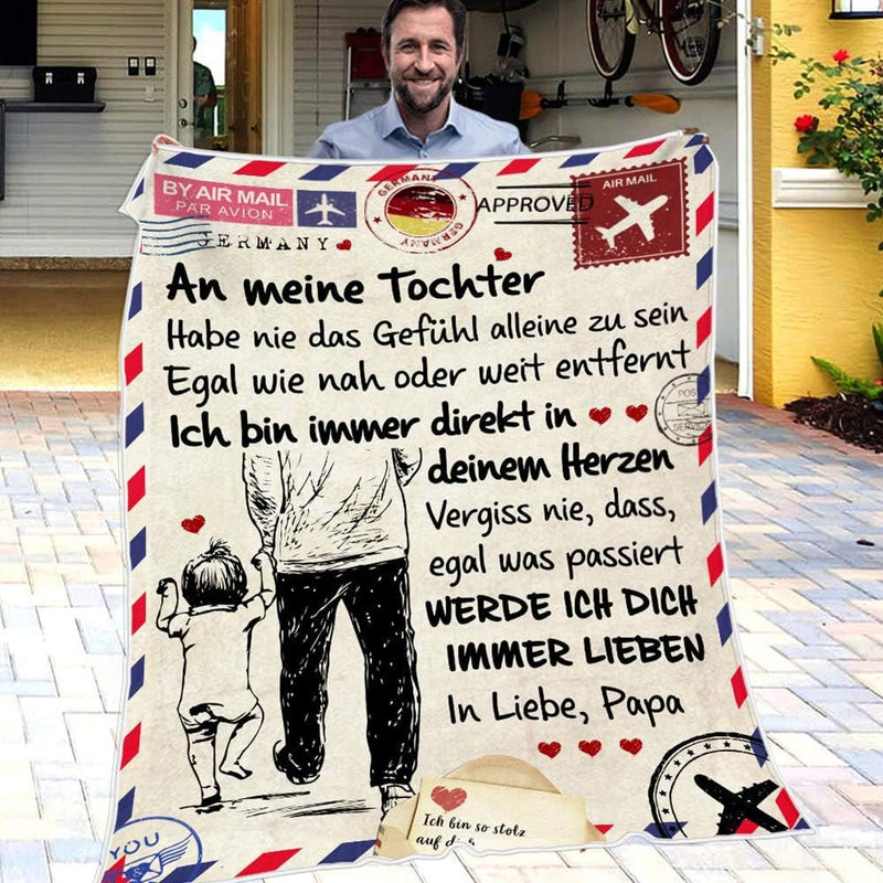 Uposao Flanell Briefdecke Decke,Personalisierte kuscheldecke an Meine Tochter von Papa Plüsch Decke