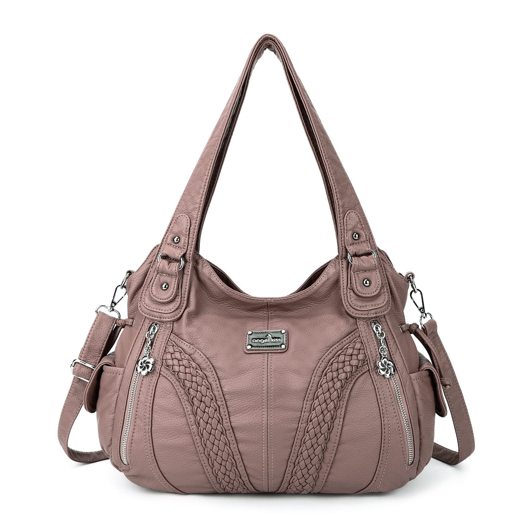 Angel Kiss Handtasche Damen Schultertasche Multifunktionale Umhängetaschen Wasserdicht PU Veganes Le