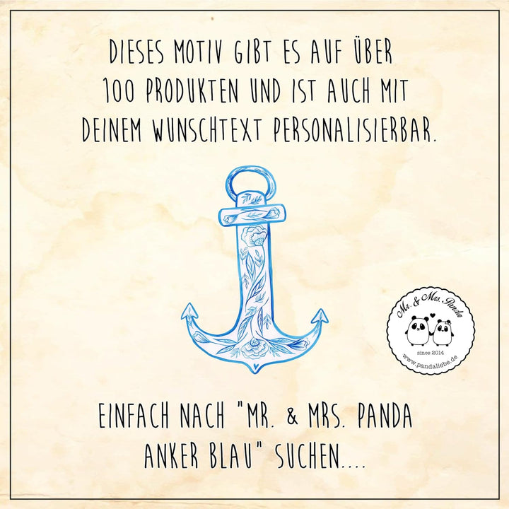 Mr. & Mrs. Panda Kulturbeutel Anker Blau Grösse XL Grosse - Geschenk, Tiermotive, Aufbewahrungstasch