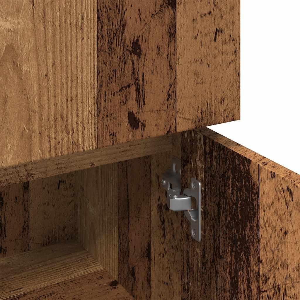 vidaXL Badschrank Altholz-Optik 30x30x95 cm Holzwerkstoff, Badezimmermöbel, Badschrank, Toilettensch