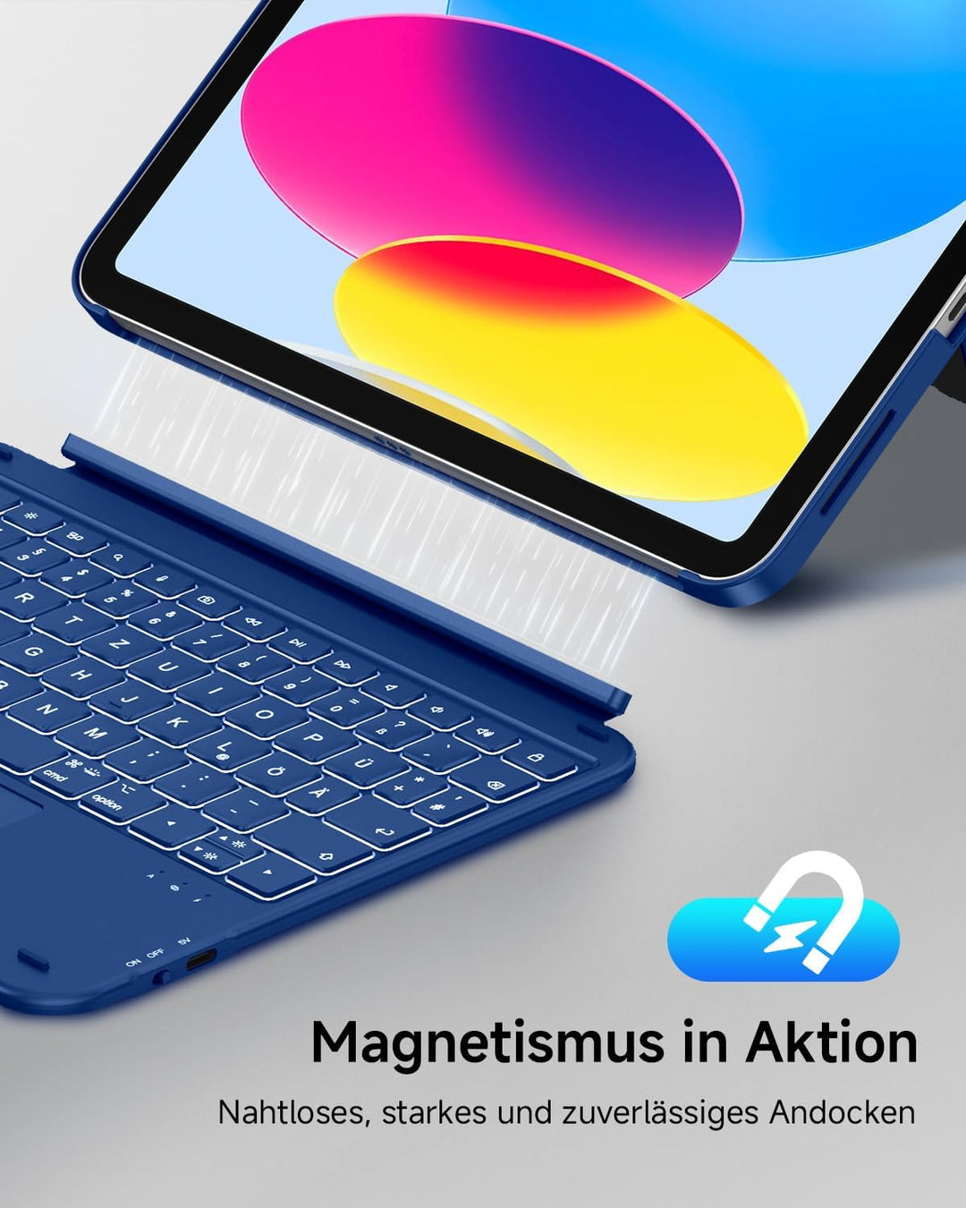 CACOE iPad 11 Hülle mit Tastatur (A16) 2025 & iPad 10. Generation 10,9 Zoll, Magnetisch Abnehmbare K