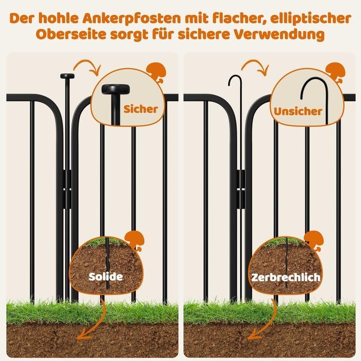 Yaheetech Welpenauslauf 24-teilig 80cm hoch, Welpenlaufstall mit integriertem Schloss, Geräuscharme
