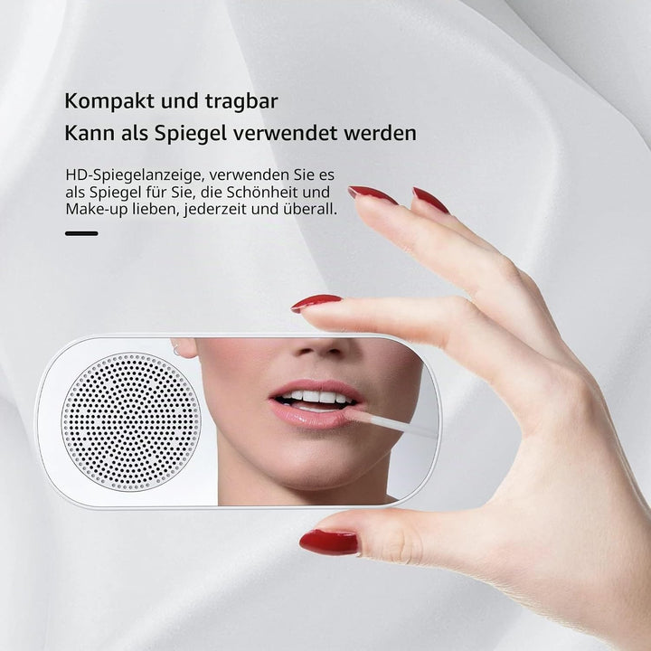 Elektrischer Wecker, Grosses Display, Drahtloser Bluetooth 5.0-Lautsprecher, Wecker mit Spiegeloberf
