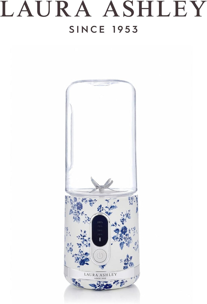 Laura Ashley Portable Blender Smoothie Maker to Go mit China Rose Design und 450 ml Flasche von VQ –