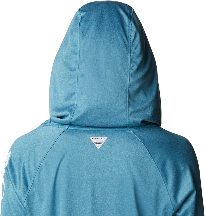 Columbia Damen Tidal Tee Heather Hoodie Kapuzen-Sweatshirt, Deep Marine Heather/White Logo