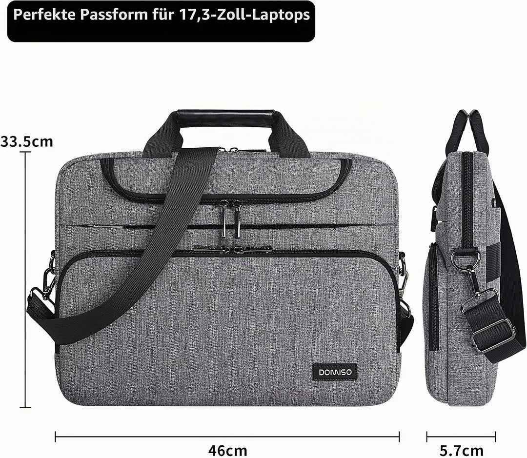 DOMISO 17 Zoll Wasserdicht Laptop Tasche Aktentasche Schultertasche Notebooktasche Business für 17-1