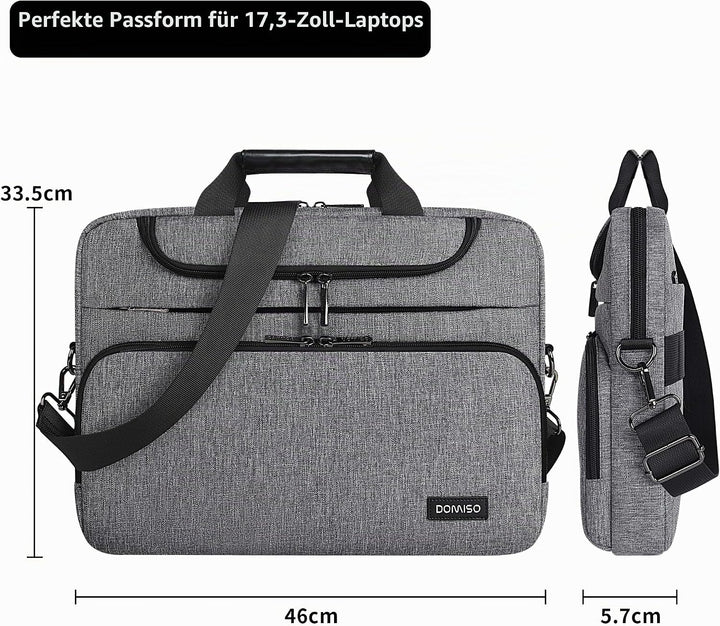 DOMISO 17 Zoll Wasserdicht Laptop Tasche Aktentasche Schultertasche Notebooktasche Business für 17-1