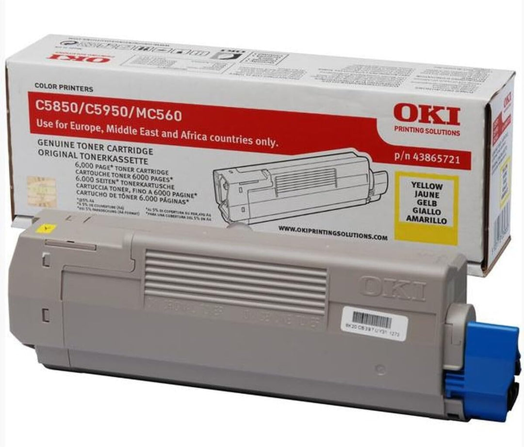 OKI 43865721 C5850, C5950 Tonerkartusche 6.000 Seiten, gelb, gelb