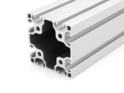 Aluminiumprofil 80x80L I-Typ Nut 8 (leicht), silber eloxiert. Aluminium Profil 80x80 Alu Profil 80 x