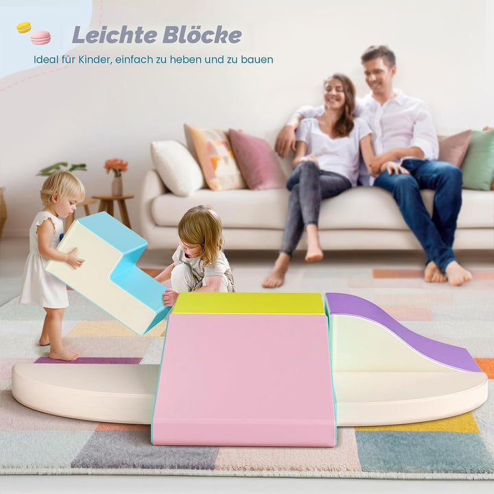 Klettersteine für Kleinkinder 6er Set Schaumstoff-Bausteine weiche Kletterblöcke für Kinder ab 1 Jah