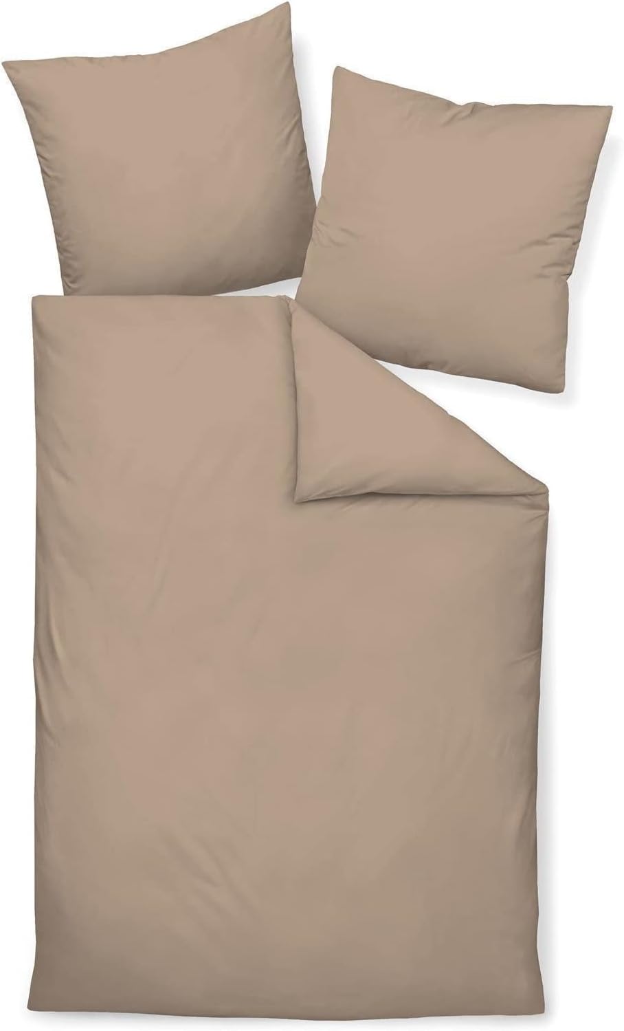 Janine Mako Satin Bettwäsche Uni Colors 155 x 200 cm Taupe 155 cm x 200 cm Taupe, 155 cm x 200 cm Ta
