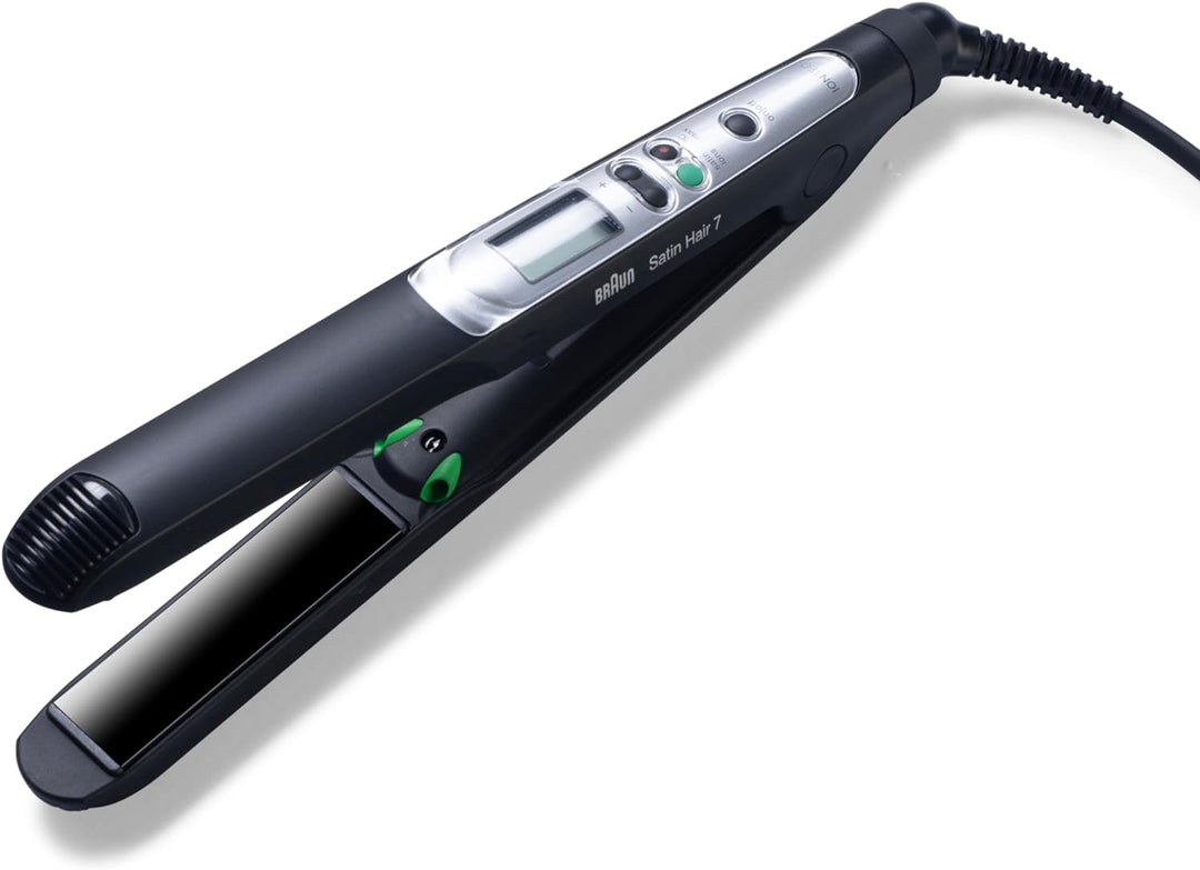 Braun Satin Hair 7 Glätteisen, Haarglätter mit IonTec, ST710, schwarz/silber