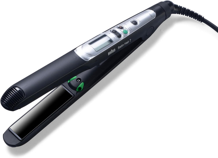Braun Satin Hair 7 Glätteisen, Haarglätter mit IonTec, ST710, schwarz/silber