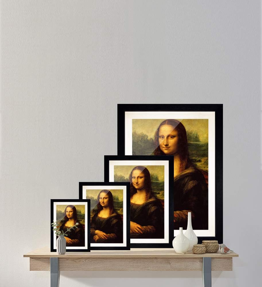 Bild mit Rahmen - Leonardo da Vinci Mona Lisa 40x60 cm ca. A2 - Gerahmter Kunstdruck inkl. Galerie P