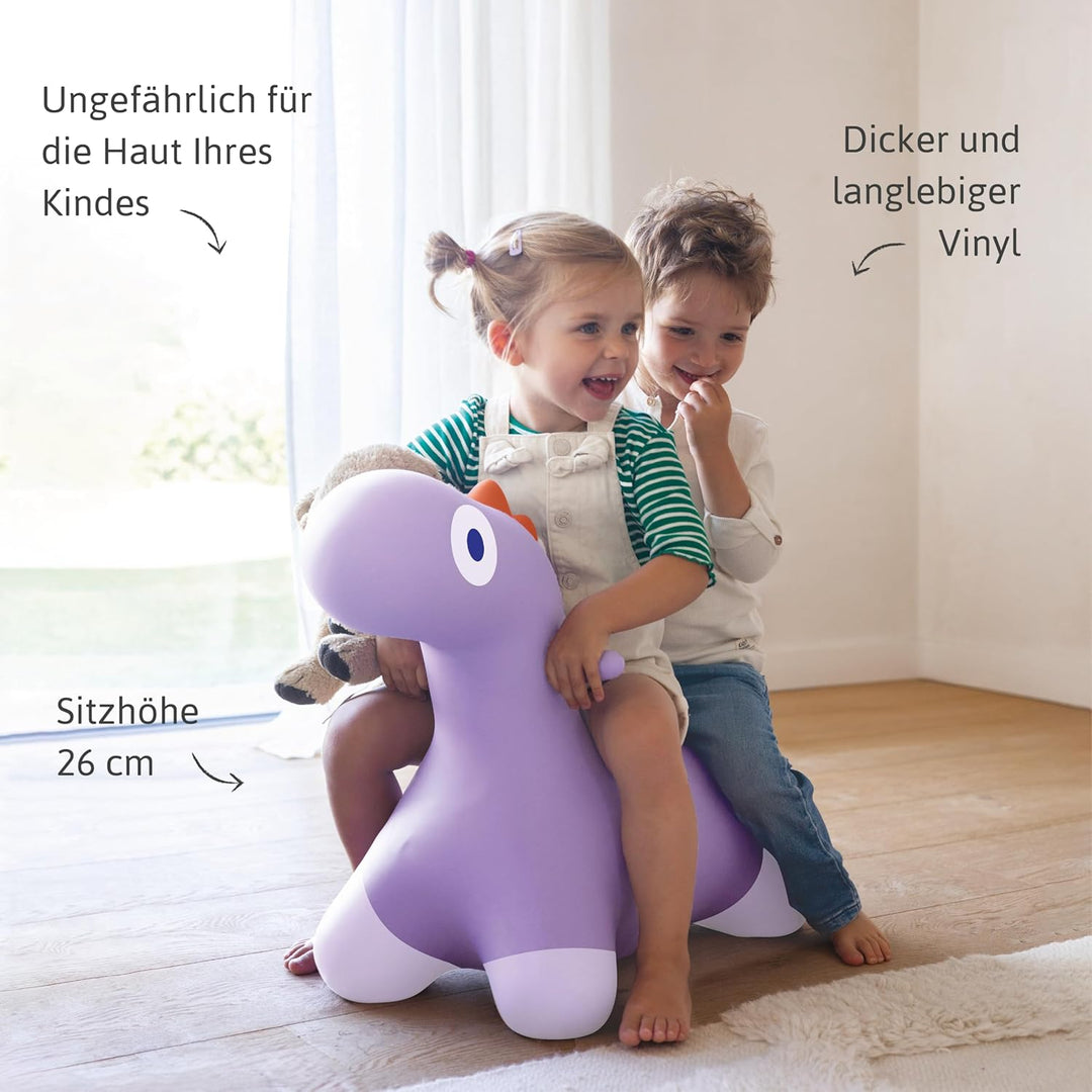 Quut Hoppi Dino Springen – Aufblasbares Gartenspielzeug für Kinder – Robustes Spielzeug für Draussen