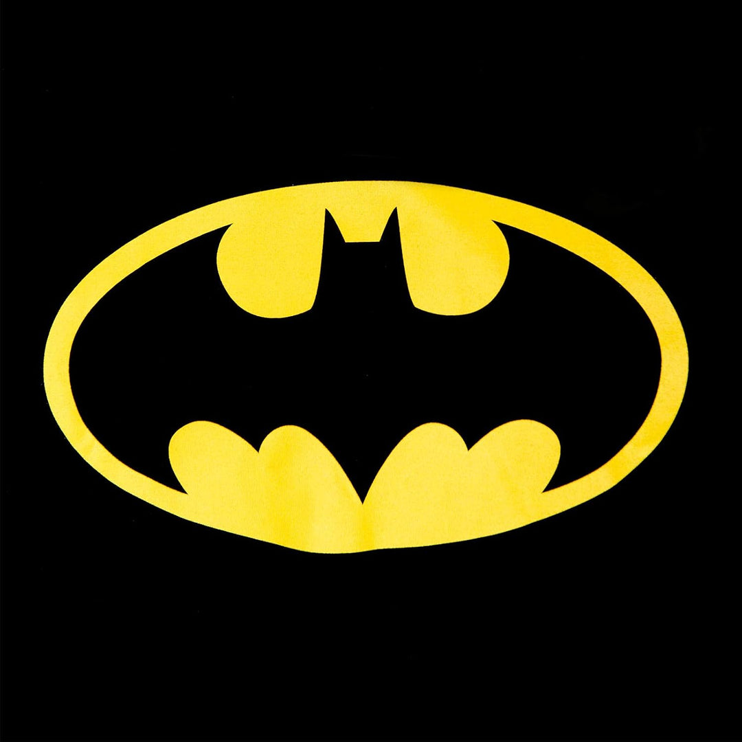 Elbenwald Batman T-Shirt Retro Logo Symbol Frontprint Baumwolle Herren Damen schwarz L Retro Logo, L