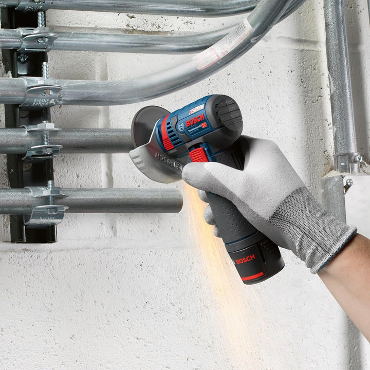 Bosch Professional 12V System Akku Winkelschleifer GWS 12V-76 (inkl. 2x Trennscheibe Expert for Inox