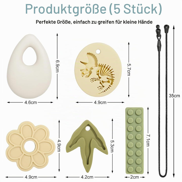 CLDY Kaukette für Kinder, 5er-Pack sensorische Kauketten, Autismus-Spielzeug für Jungen und Mädchen,