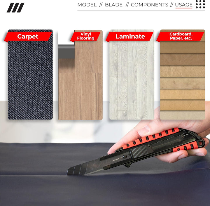 HASKYY Cuttermesser Teppichmesser Universal Professional Set 5x Cutter Messer 18mm mit Extra scharfe