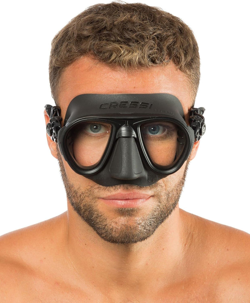 Cressi Calibro Tauchmaske Schwarz/Spiegellinsen HD, Schwarz/Spiegellinsen HD