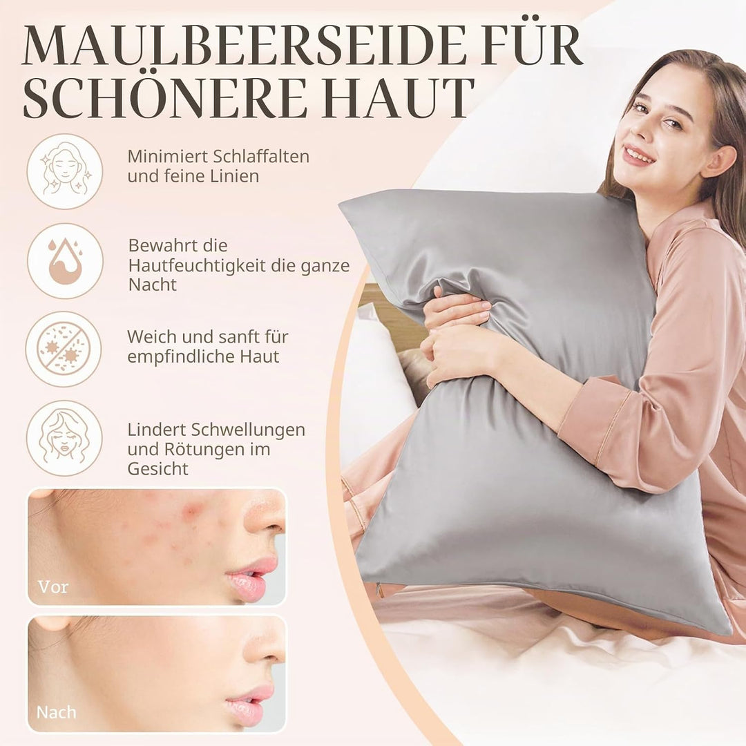 Seidenkissenbezug Jaciu Silk Pillowcase 21 Momme beidseitiger Seidenkissenbezug Kissenbezug Versteck