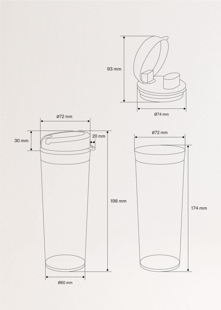 CREATE/MOI/Standmixer Sand/Mixer für Smoothies und Milchshakes, 400ml Glas, BPA-frei, tragbar, Edels