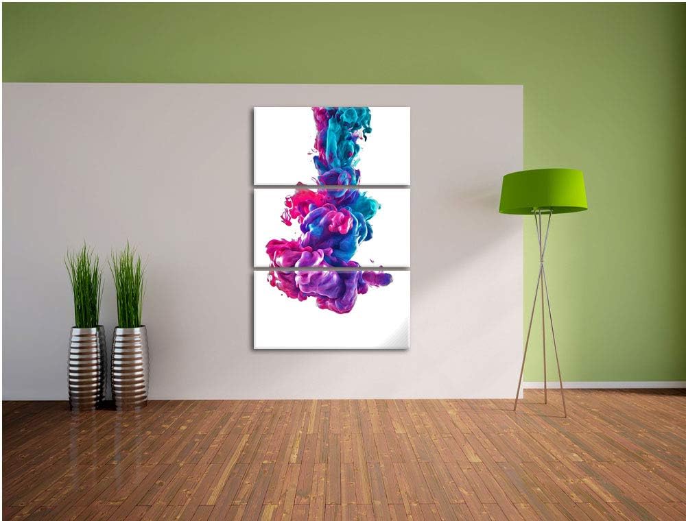 Pixxprint Cooler bunter Rauch als Leinwandbild | Grösse: 3 Teilig (120x80) | Wandbild| Kunstdruck |