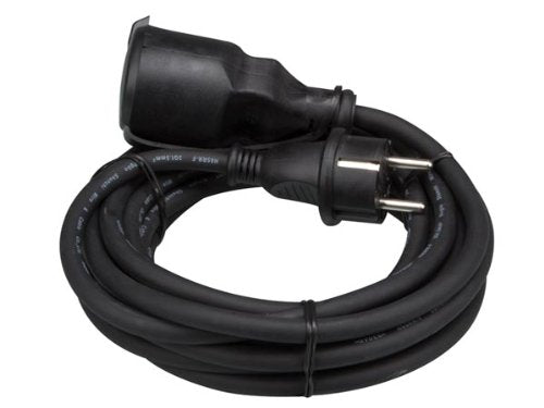 PEREL - EC05R15 Gummi Verlängerungskabel, Kabellänge 5 m, Schwarz 176604