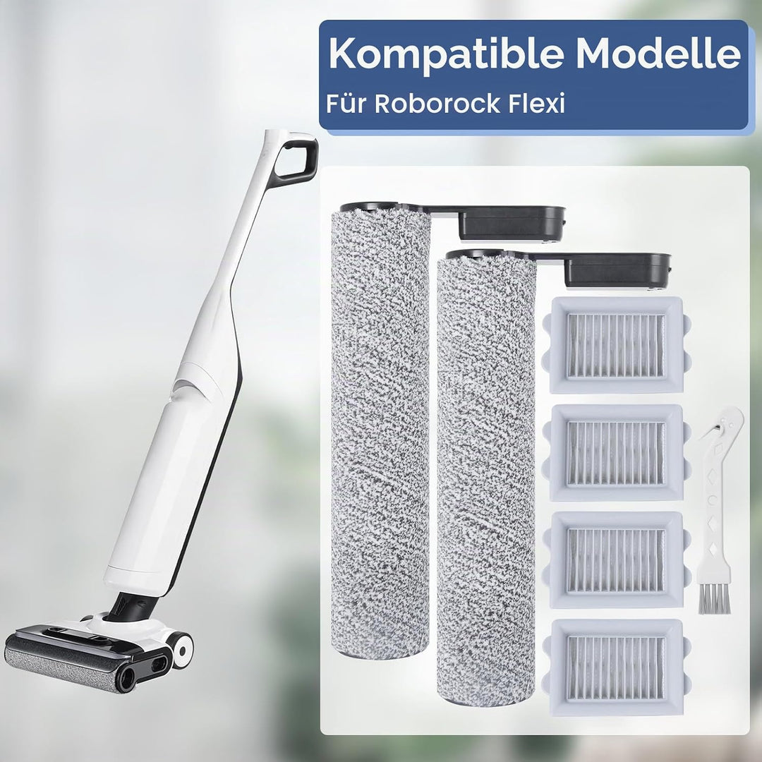 Bürstenrolle Filter Ersatzteile für Roborock Flexi/Flexi Pro Nass-Trocken-Sauger Zubehör (2 Bürstenr
