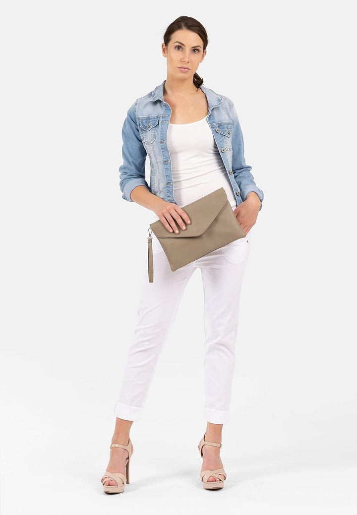 Caspar TA310 Damen Clutch Einheitsgrösse Taupe, Einheitsgrösse Taupe