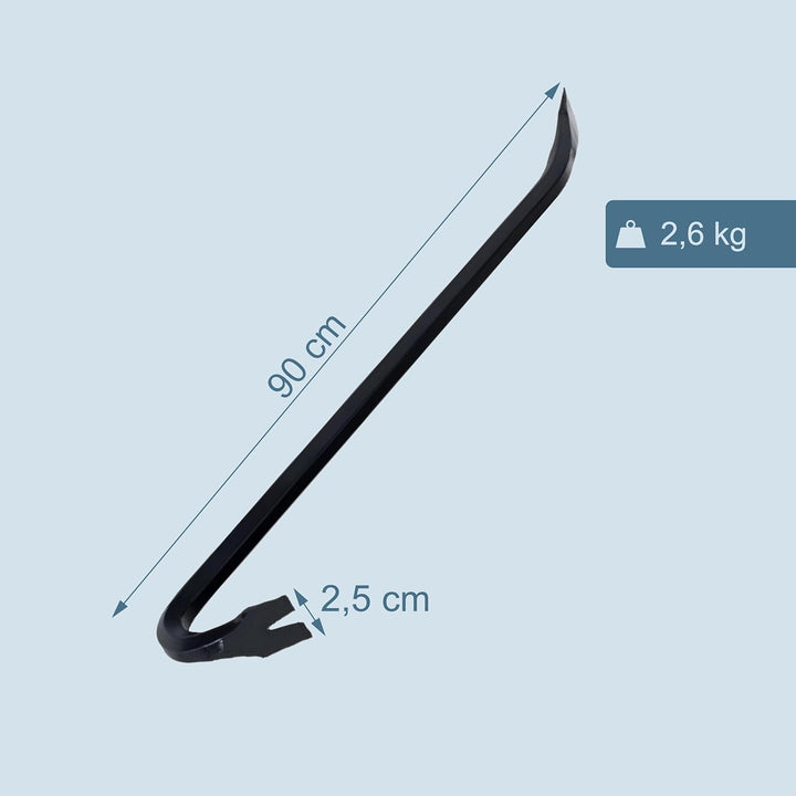 Relaxdays Brecheisen XL, 90 cm, Brechstange aus Vollstahl, zum Hebeln &amp; Nagelziehen, Stemmeisen für