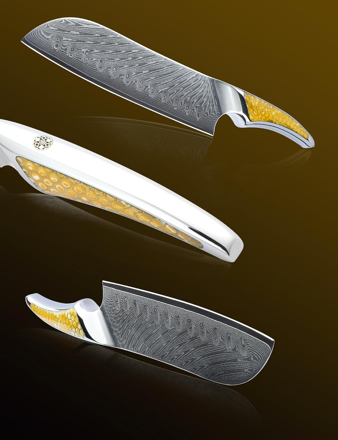 SANMUZUO 17,5CM Santokumesser, Kochmesser aus Japanischem VG-10-Damaststahl, ultrascharfes Küchenmes