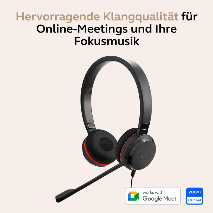 Jabra Evolve 30 II, Unified Communications zertifiziertes Stereo-Headset mit Anrufsteuerung, Mikrofo