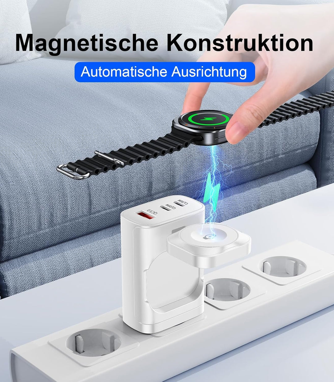 4 in 1 für Samsung Watch Ladegerät,40W USB C Ladegerät PD Schnellladegerät für Samsung Galaxy Watch
