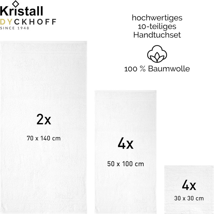 Dyckhoff Handtuch-Set, Baumwolle, weiss, 26 x 36 cm, Weiss