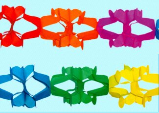 Papier-Girlanden bunt, 10er Set je L 4mx15cm Ø, schwer entflammbar, Lieferung frei Haus 4m 01 - Bunt