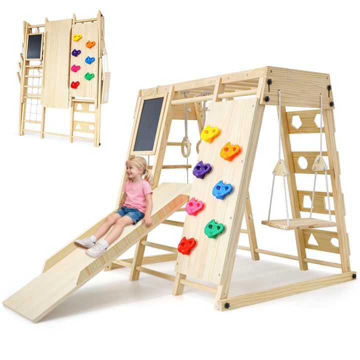 Maxi Klettergerüst Indoor, 10 in 1 Multifunktional Klettergerüst für Kinder, Montessori Indoor-Spiel