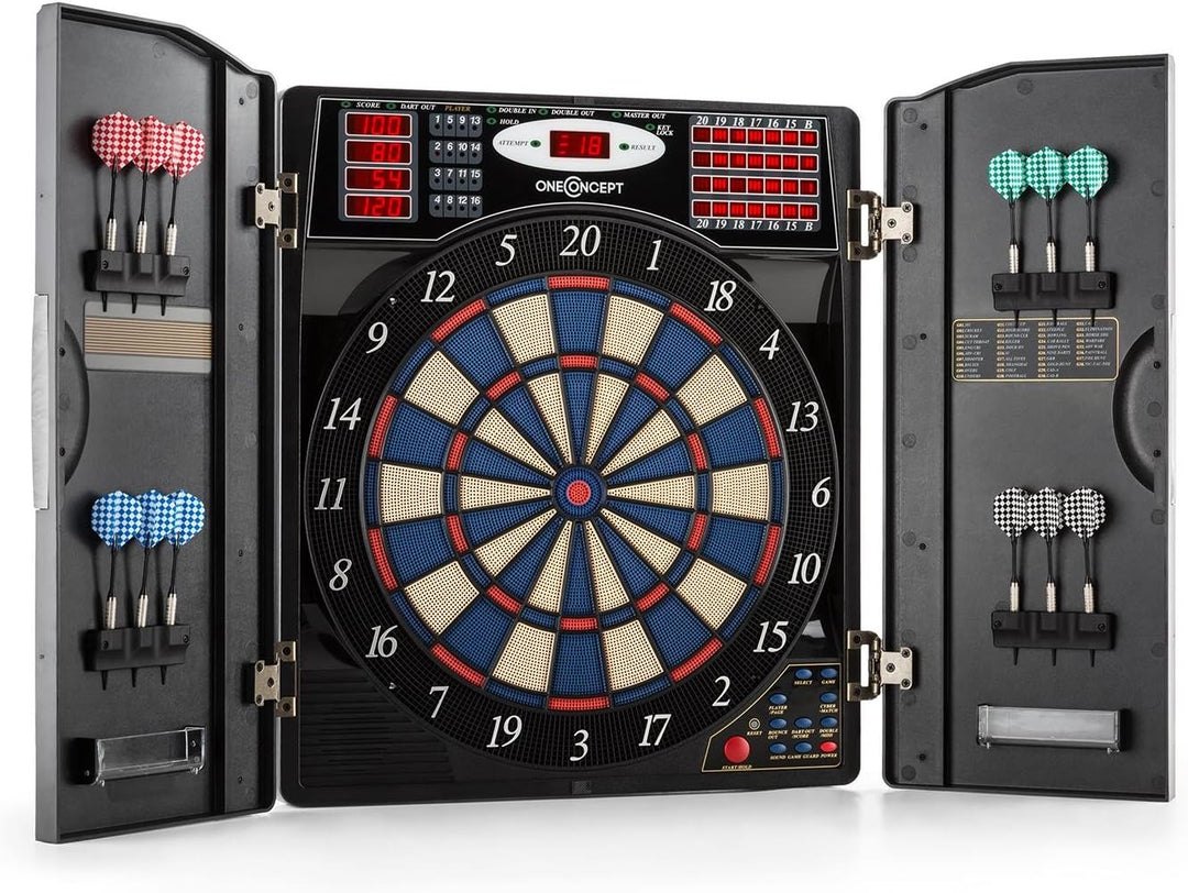 OneConcept Masterdarter - Dartautomat elektronisch, Dartboard, E-Darts, Dartautomat mit Spielcompute