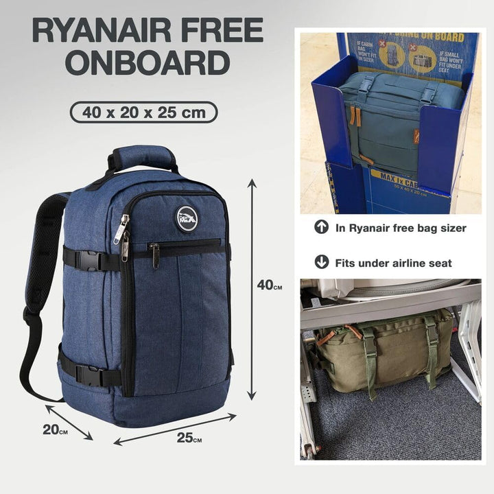 Cabin Max Handgepäck Rucksack 40x20x25 für Ryanair Reiserucksack für Flugzeug Unter Sitzplatz - Trav