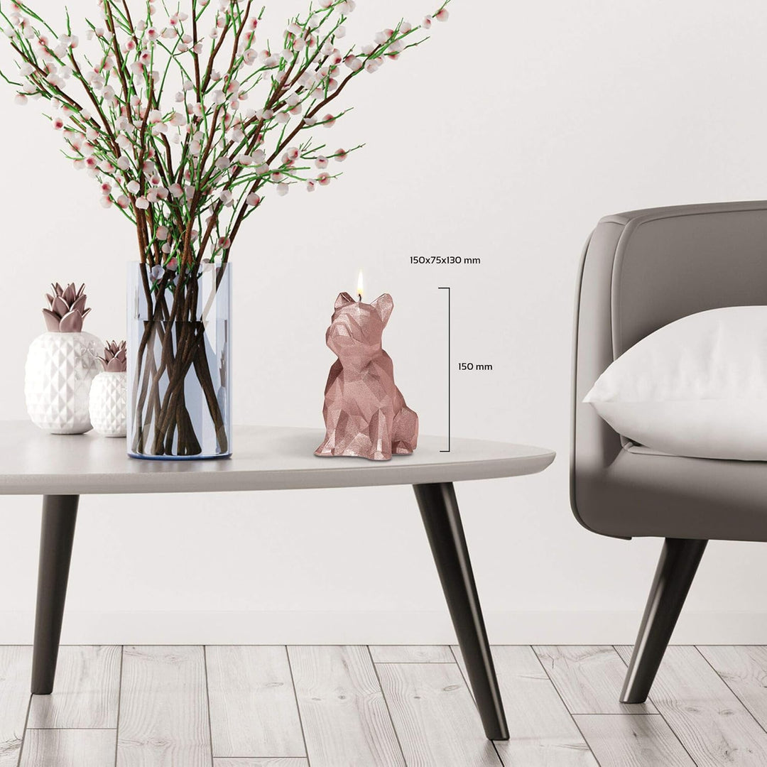 Candellana Handmade Bulldog Low-Poly Kerze Geschenk- Lustig - Dekorative Kerze - Home Décor - Gesche