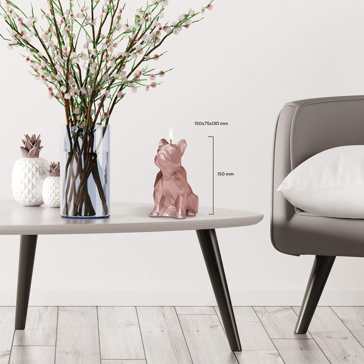 Candellana Handmade Bulldog Low-Poly Kerze Geschenk- Lustig - Dekorative Kerze - Home Décor - Gesche
