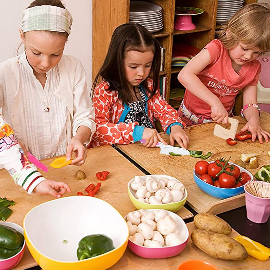 FIRITHYC Kinder-Küchenmesser-Set, Kinder-Messer-Set enthalten gezackte Kanten Kunststoff Kleinkind M