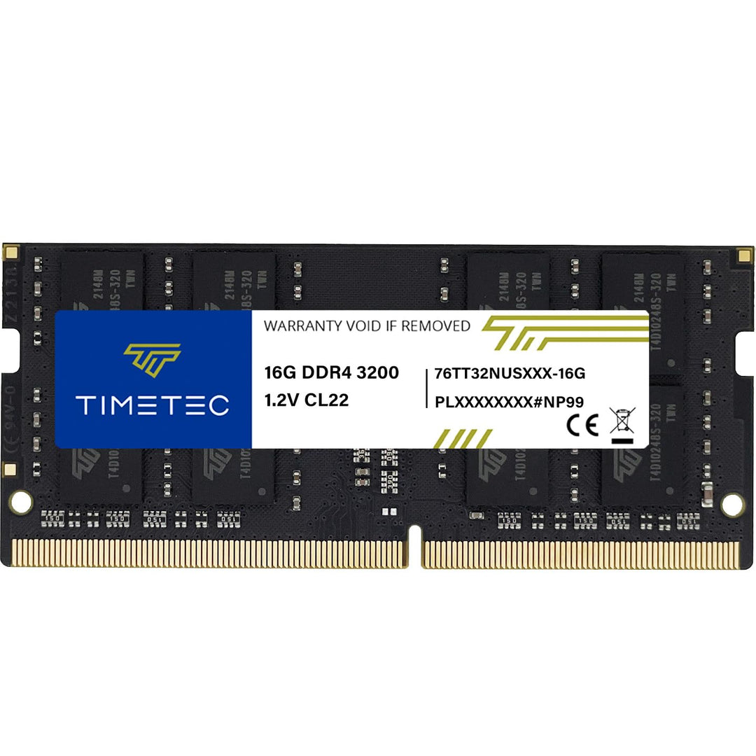 Timetec 16GB DDR4 3200MHz (DDR4-3200) PC4-25600 Non-ECC Unbuffered 1.2V CL22 2Rx8 Dual Rank 260 Pin