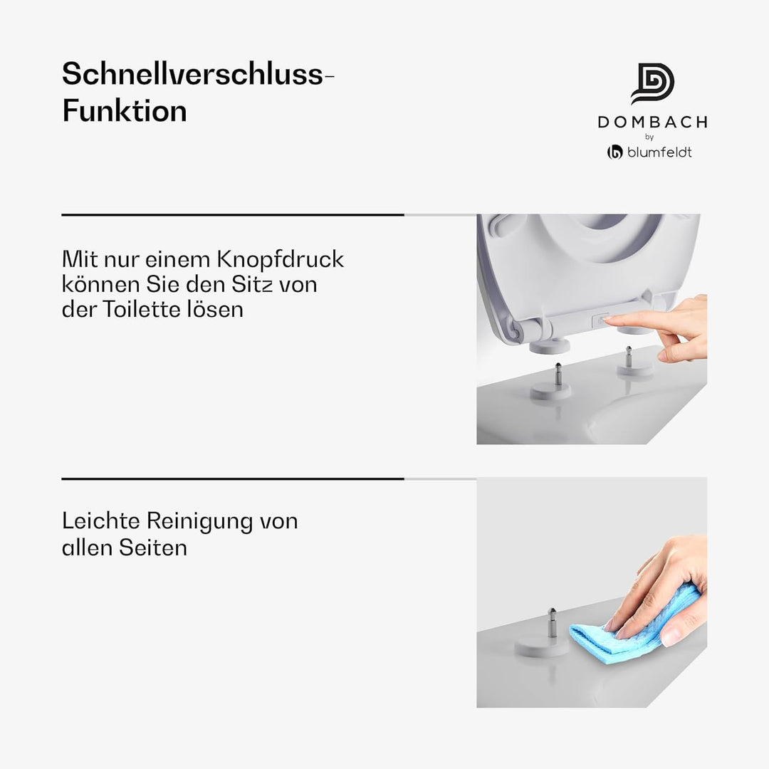 Dombach Toilettensitz für Kinder mit Soft-Close & Schnellverschluss – Abnehmbarer 2-in-1 WC-Sitz für
