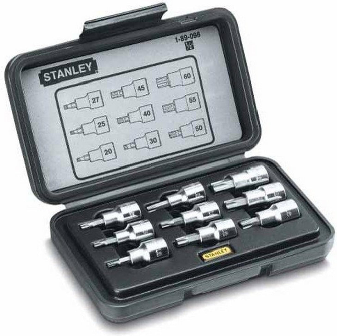 Stanley Schraubendrehereinsäte-Set, Torx (1/2 Zoll, 9-teilig, T20/25/27/30/40/45/50/60) 1-89-098